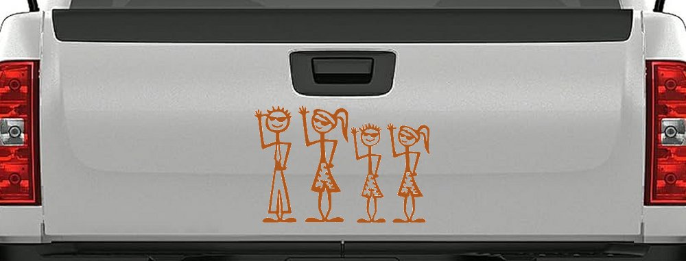 Cool Waving 2 Kids Stick Family Car or Truck Window Decal Sticker (Nut Brown)