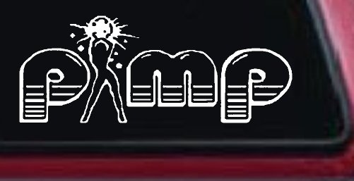 PIMP Car or Truck Window Decal Sticker (White)