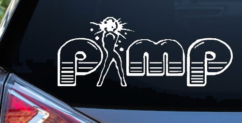 PIMP Car or Truck Window Decal Sticker (White)