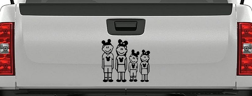 Mickey Mouse Disney 2 Kids Stick Family Car or Truck Window Decal Sticker