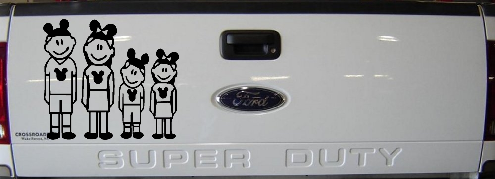 Mickey Mouse Disney 2 Kids Stick Family Car or Truck Window Decal Sticker
