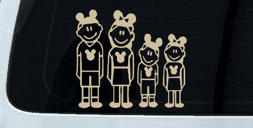Mickey Mouse Disney 2 Kids Stick Family Car or Truck Window Decal Sticker