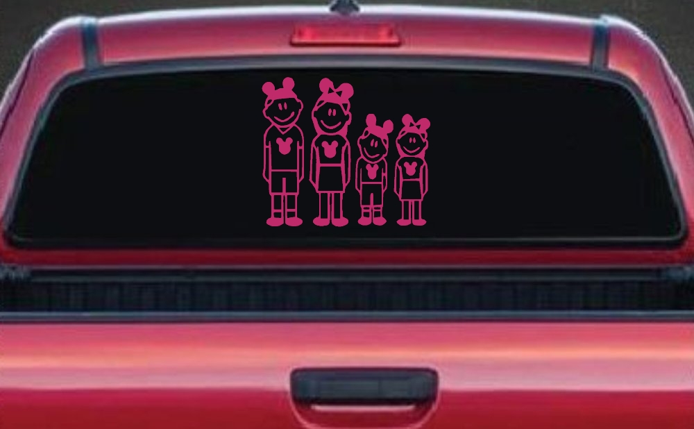 Mickey Mouse Disney 2 Kids Stick Family Car or Truck Window Decal Sticker