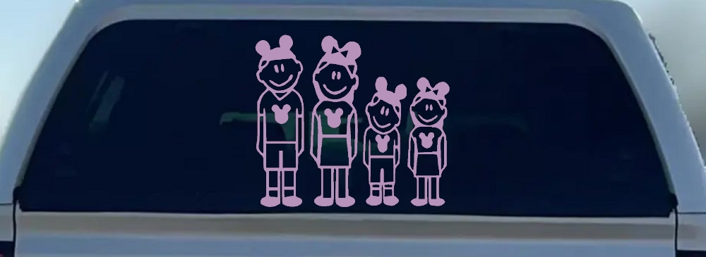 Mickey Mouse Disney 2 Kids Stick Family Car or Truck Window Decal Sticker