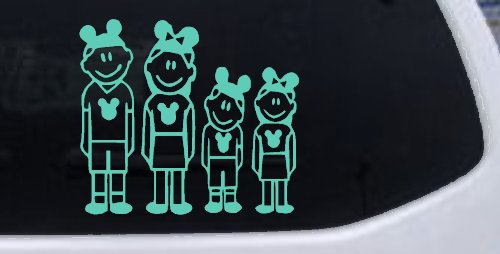 Mickey Mouse Disney 2 Kids Stick Family Car or Truck Window Decal Sticker (Mint)