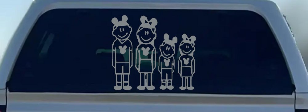 Mickey Mouse Disney 2 Kids Stick Family Car or Truck Window Decal Sticker (Telegrey)