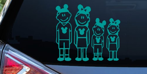 Mickey Mouse Disney 2 Kids Stick Family Car or Truck Window Decal Sticker