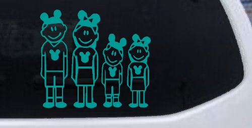 Mickey Mouse Disney 2 Kids Stick Family Car or Truck Window Decal Sticker