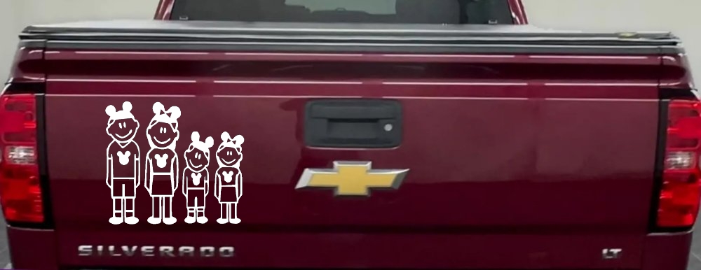 Mickey Mouse Disney 2 Kids Stick Family Car or Truck Window Decal Sticker
