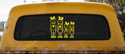 Mickey Mouse Disney 2 Kids Stick Family Car or Truck Window Decal Sticker