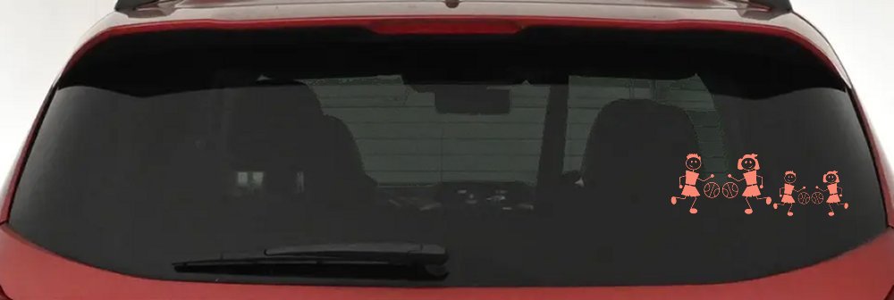 Basketball Stick Family 2 Kids Car or Truck Window Decal Sticker
