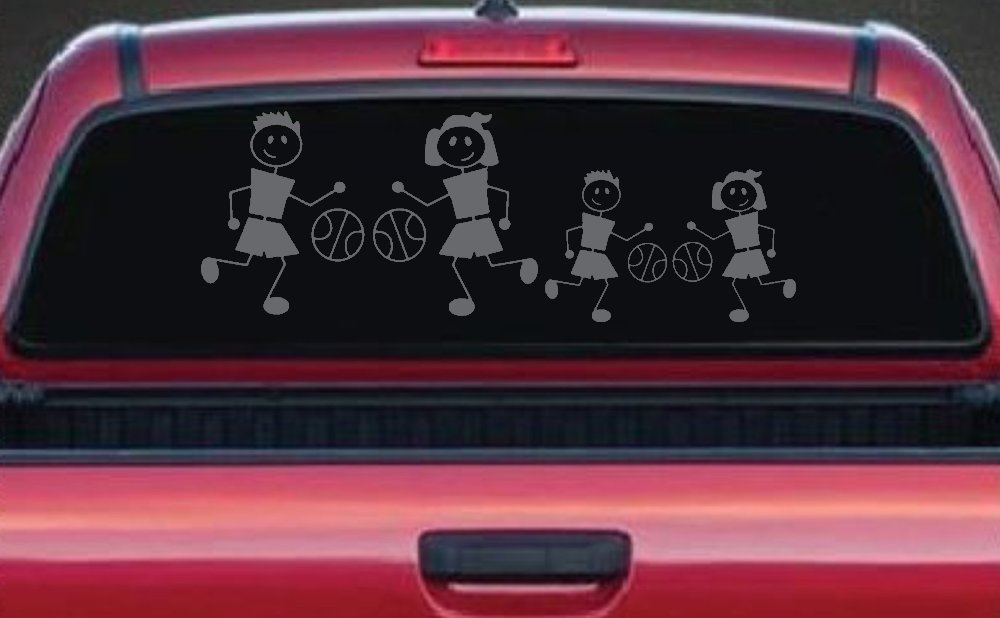 Basketball Stick Family 2 Kids Car or Truck Window Decal Sticker