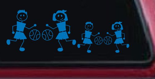 Basketball Stick Family 2 Kids Car or Truck Window Decal Sticker