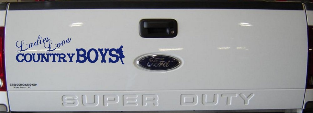 Ladies Love Country Boys Car or Truck Window Decal Sticker (Navy)