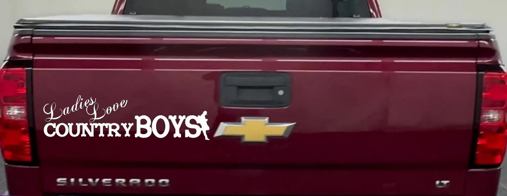 Ladies Love Country Boys Car or Truck Window Decal Sticker (White)