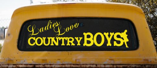 Ladies Love Country Boys Car or Truck Window Decal Sticker