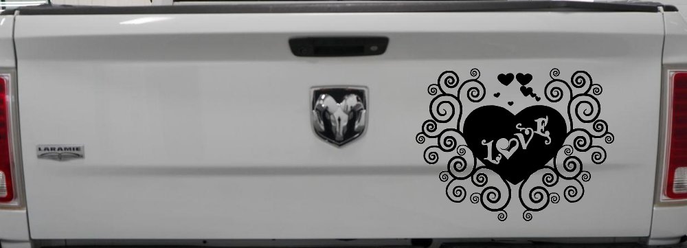 Swirl Heart Love Car or Truck Window Decal Sticker