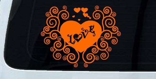 Swirl Heart Love Car or Truck Window Decal Sticker