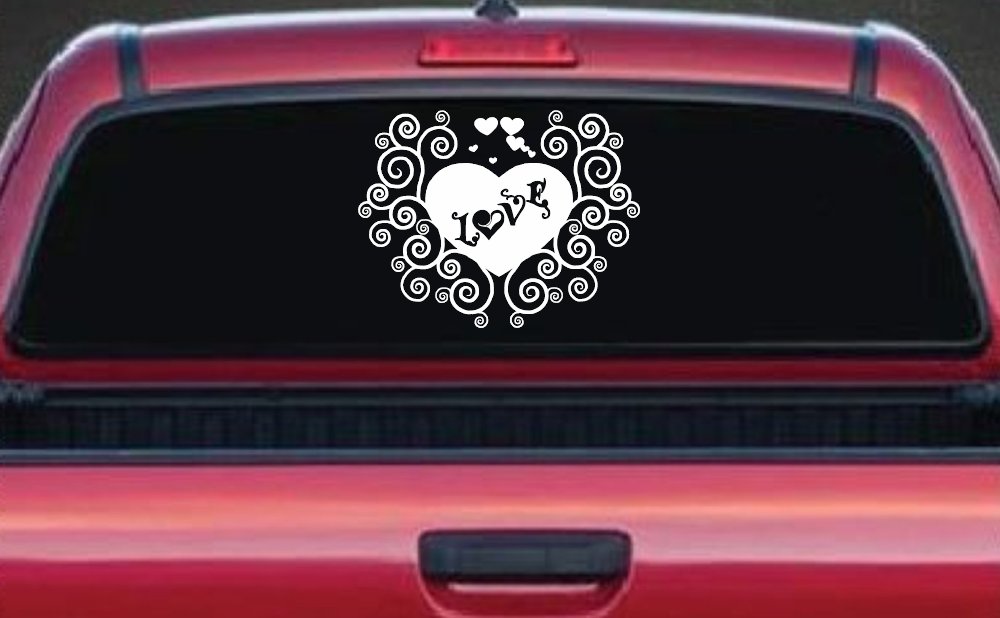 Swirl Heart Love Car or Truck Window Decal Sticker