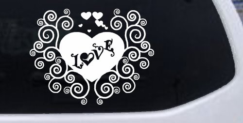 Swirl Heart Love Car or Truck Window Decal Sticker