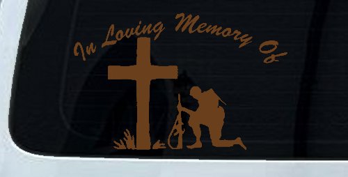 In loving Memory Soldier At Cross Military Car or Truck Window Decal Sticker