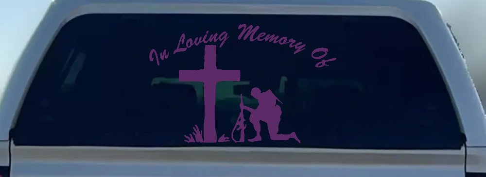 In loving Memory Soldier At Cross Military Car or Truck Window Decal Sticker
