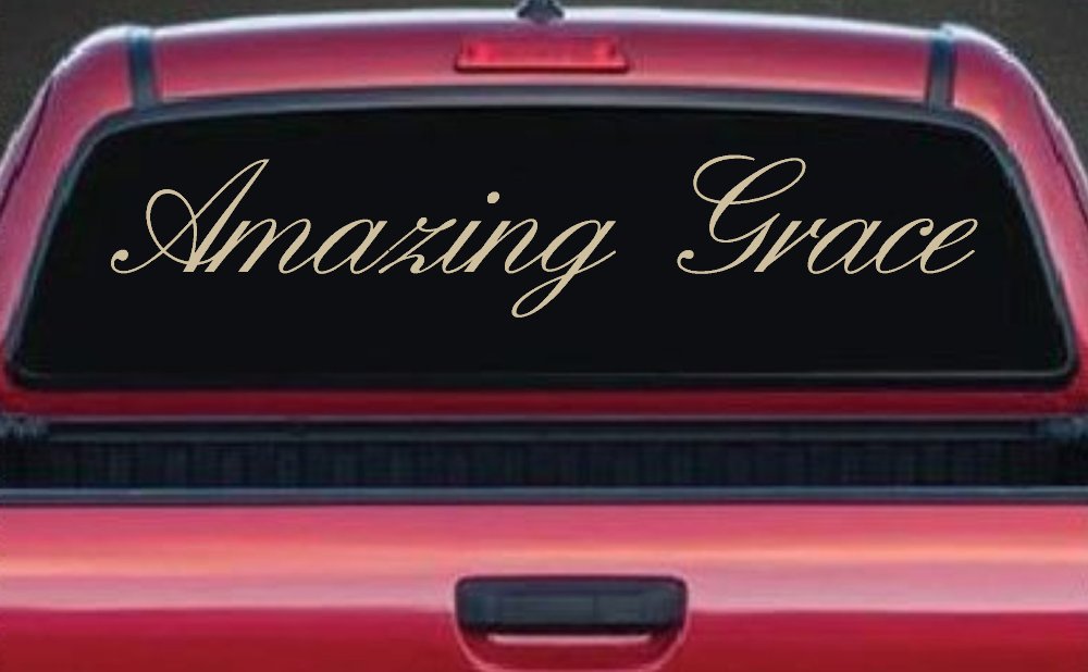 Amazing Grace Christian Car or Truck Window Decal Sticker (Desert Sand)