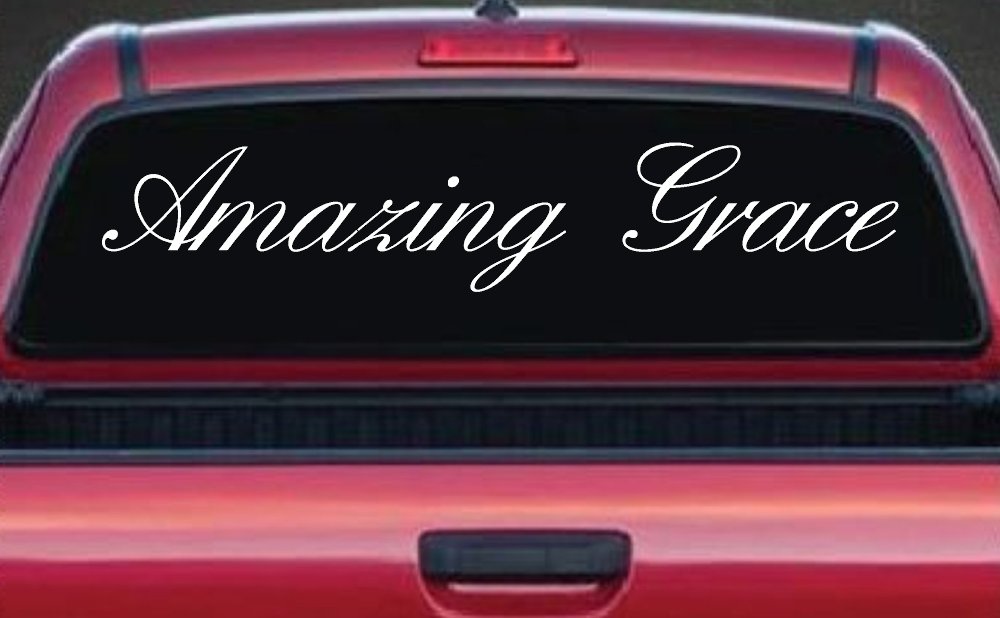 Amazing Grace Christian Car Truck Window Decal Sticker Vinyl Faith (White)