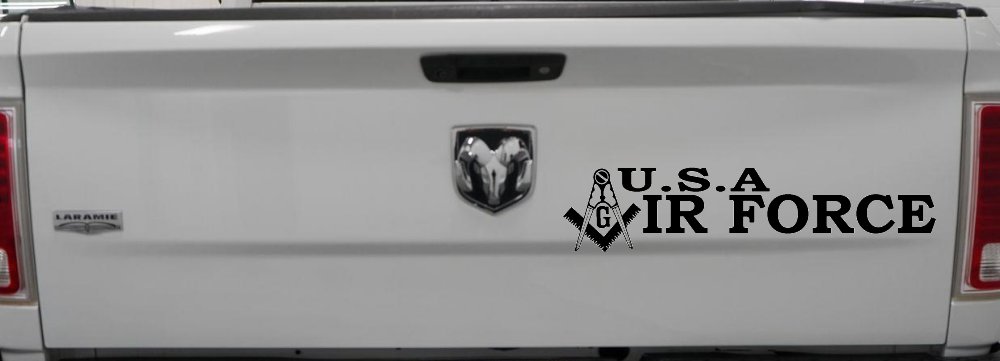 Air Force Freemason Masonic Compass and Square Military Car or Truck Window Decal Sticker