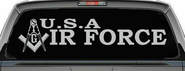 Air Force Freemason Masonic Compass and Square Military Car or Truck Window Decal Sticker