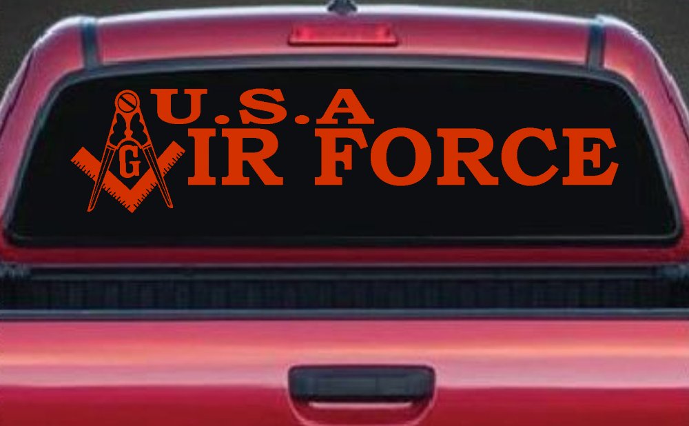 Air Force Freemason Masonic Compass and Square Military Car or Truck Window Decal Sticker