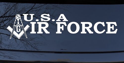 Air Force Freemason Masonic Compass and Square Military Car or Truck Window Decal Sticker