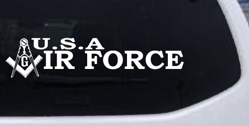 Air Force Freemason Masonic Compass and Square Military Car or Truck Window Decal Sticker
