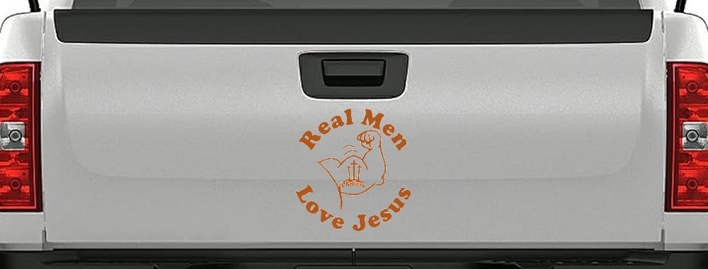 Real Men Love Jesus Christian Car or Truck Window Decal Sticker