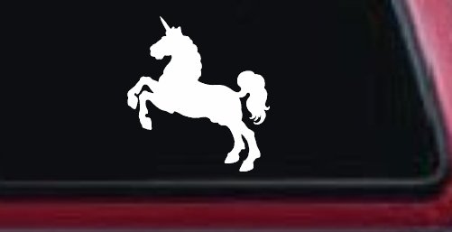 Unicorn Prancing Car or Truck Window Decal Sticker (White)