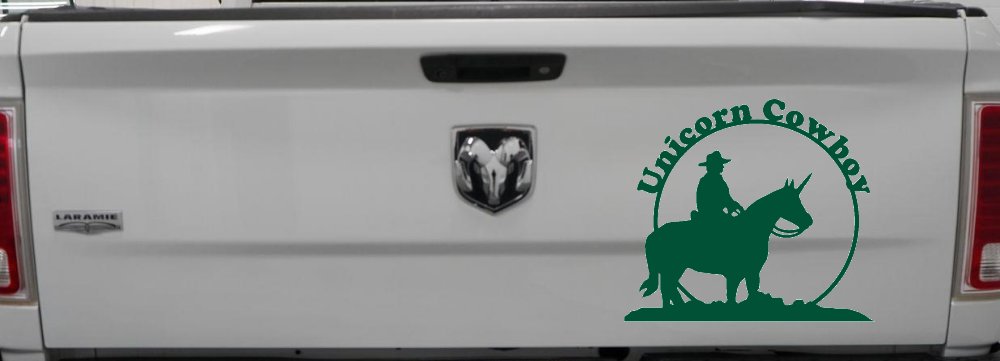 Unicorn Cowboy Funny Car or Truck Window Decal Sticker