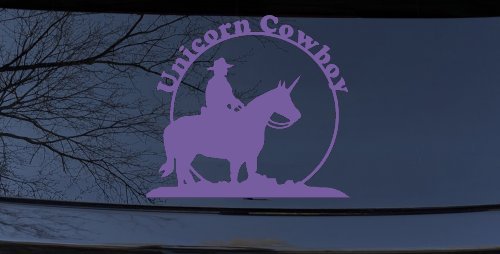 Unicorn Cowboy Funny Car or Truck Window Decal Sticker (Purple)
