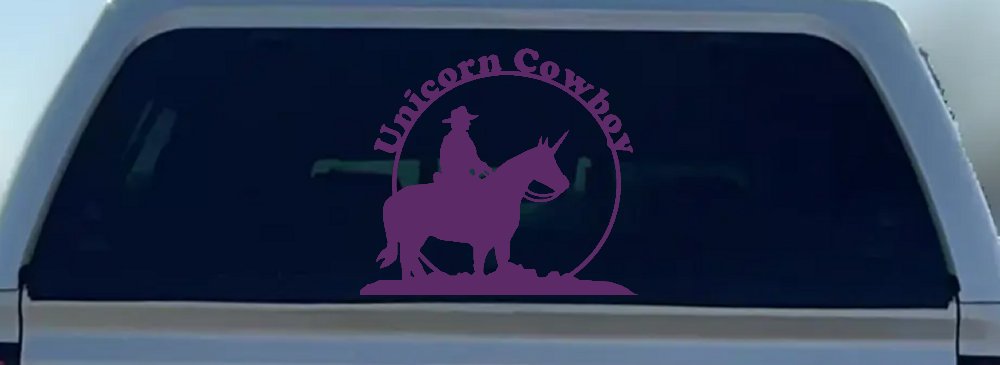 Unicorn Cowboy Funny Car or Truck Window Decal Sticker