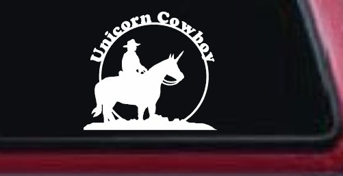 Unicorn Cowboy Funny Car or Truck Window Decal Sticker