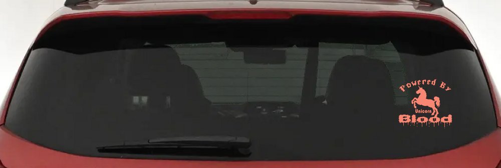 Unicorn Blood Decal Funny Car Truck Sticker Magical Humor (Coral)