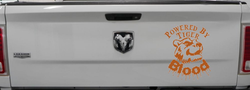 Powered By Tiger Blood Funny Car or Truck Window Decal Sticker