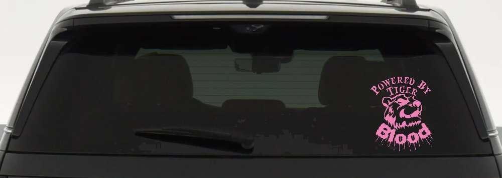 Powered By Tiger Blood Funny Car or Truck Window Decal Sticker
