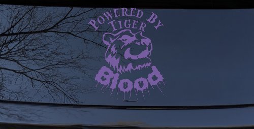 Powered By Tiger Blood Funny Car or Truck Window Decal Sticker