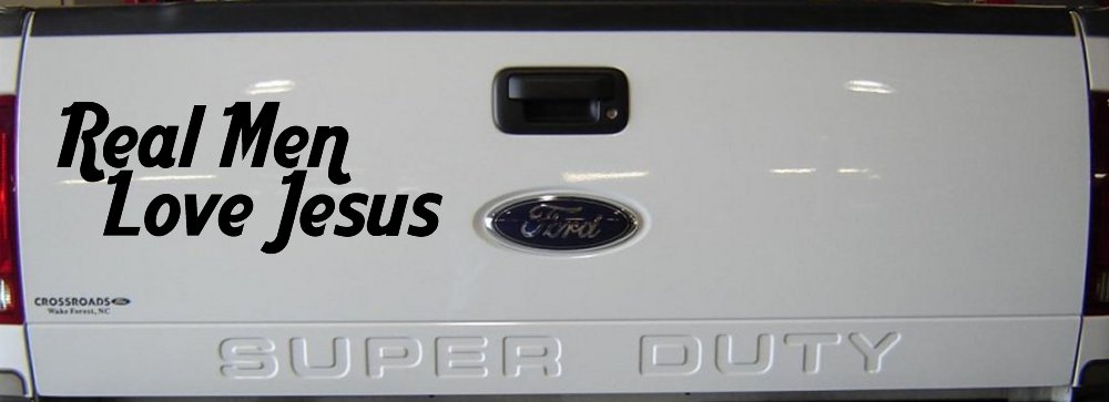 Real Men Love Jesus Christian Car or Truck Window Decal Sticker (Black)