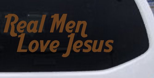 Real Men Love Jesus Christian Car or Truck Window Decal Sticker (Copper)