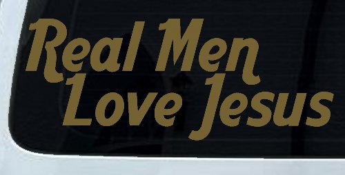 Real Men Love Jesus Christian Car or Truck Window Decal Sticker