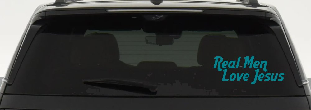 Real Men Love Jesus Christian Car or Truck Window Decal Sticker