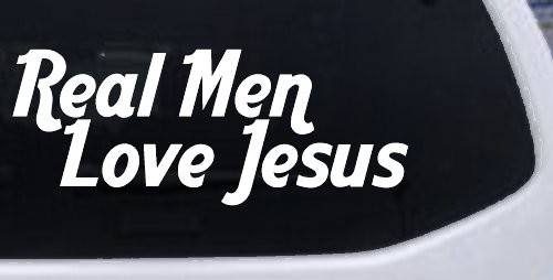 Real Men Love Jesus Christian Car or Truck Window Decal Sticker