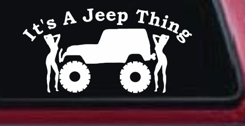 It's A Jeep Thing With Girls Off Road Car or Truck Window Decal Sticker (White)