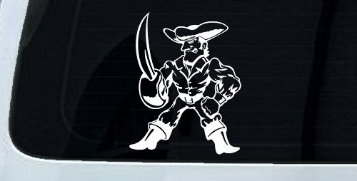 Pirate With Sword Decal for Car Truck Window Vinyl Sticker (White)
